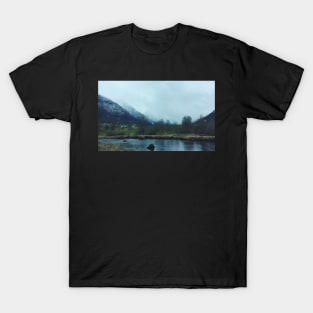 Foggy Norway Mountain Landscape T-Shirt